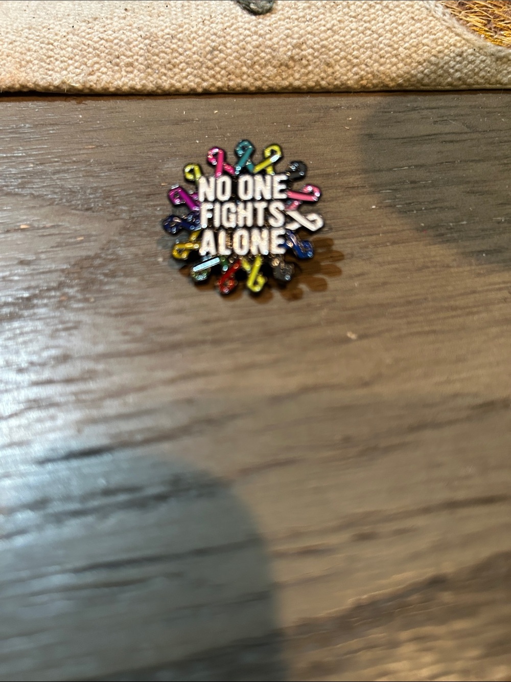 No One Fights Alone Multicolor Awareness Pin